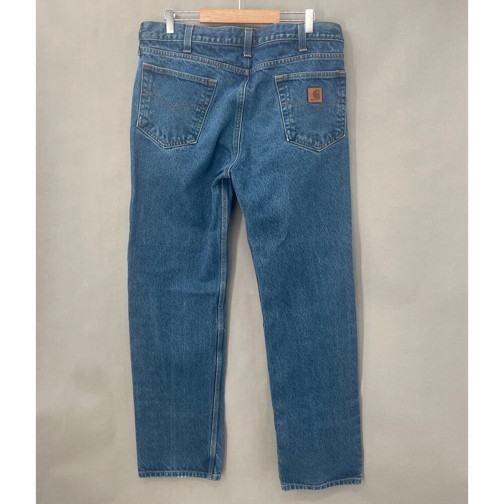 B16 Carhartt Jeans Mens 36x34 Workwear Jeremy Allen White Style Bear Americana - Picture 2 of 5